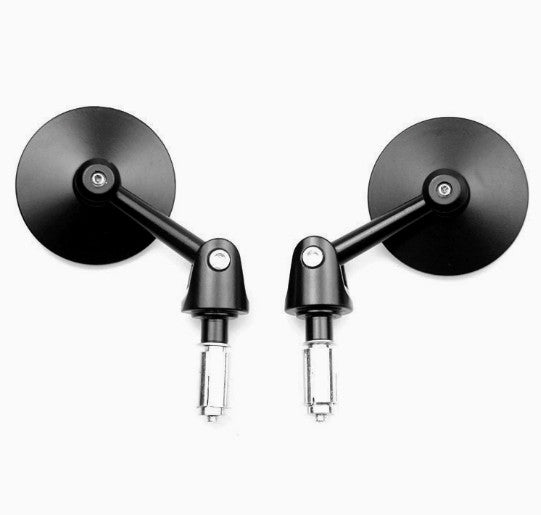 2PCS Motorcycle Rear View Mirrors Round 7/8" Handle Bar End Foldable Motorbike