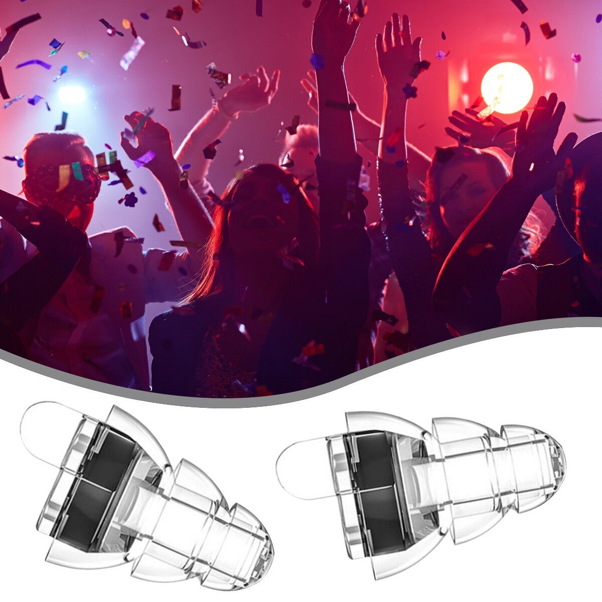 24dB High Fidelity Concert Earplugs Reusable Musicians Ear Plugs Waterproof