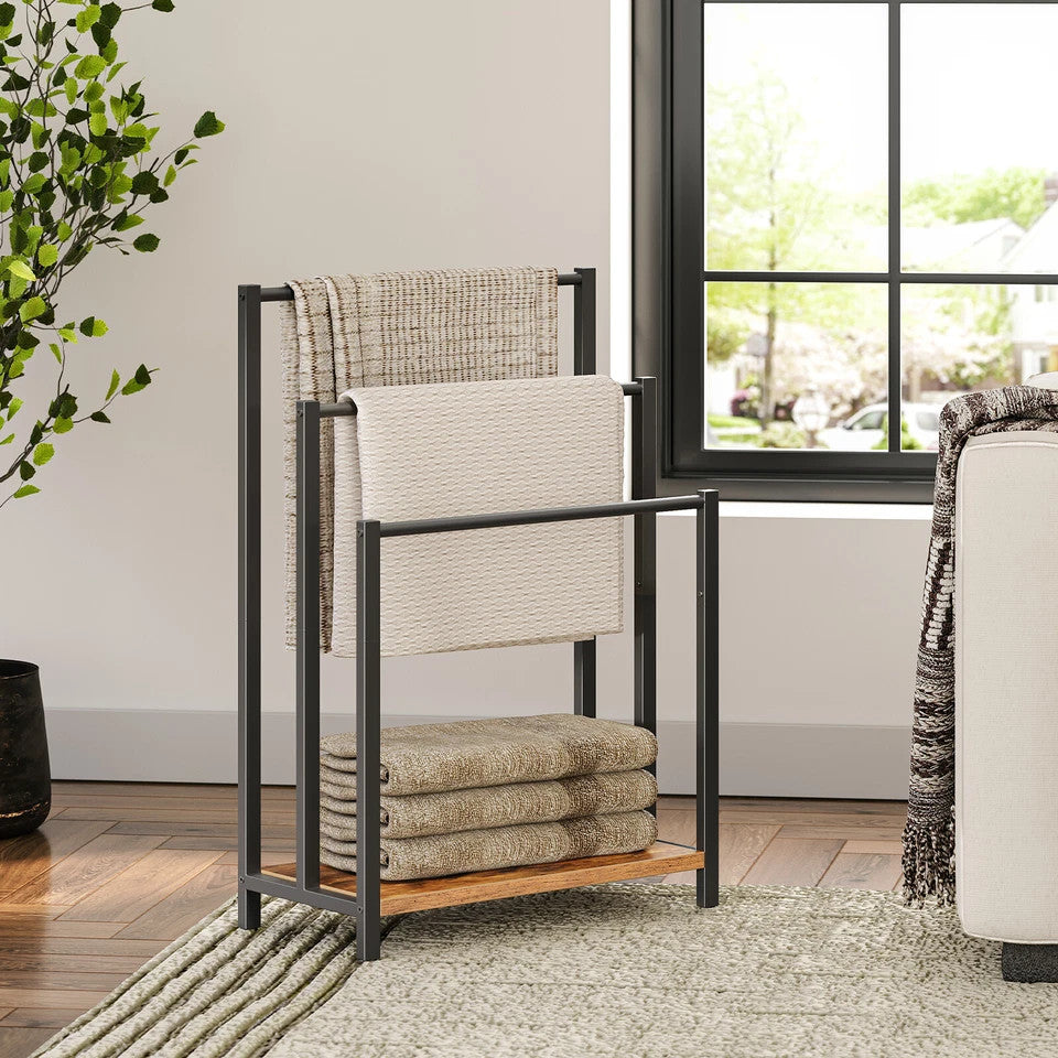 Freestanding Towel Rack Metal Blanket Rack Blanket Ladder Holder for Bathroom