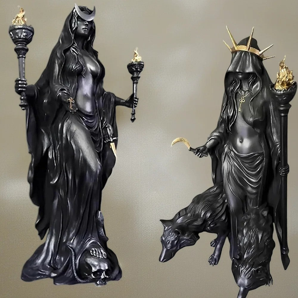 Halloween Hecate Witch Statue Greek Goddess Figurine Resin Sculpture Home Decor