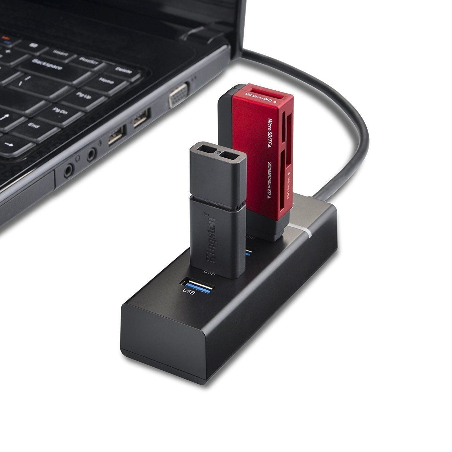 High Speed 4 Port USB 3.0 Multi Hub Splitter Expansion Desktop Laptop PC Adapter