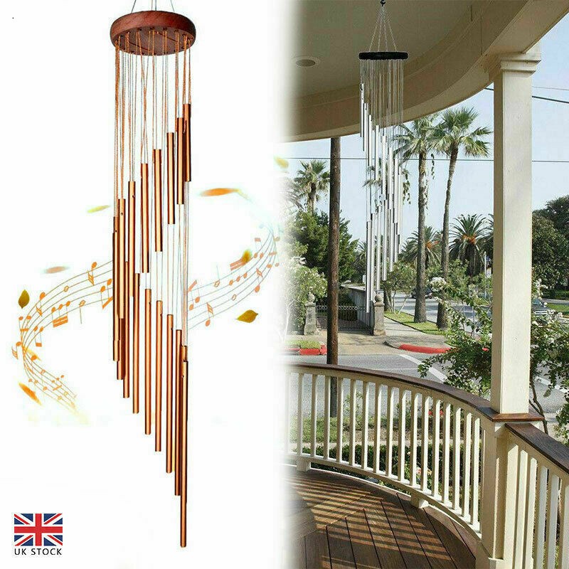 Large Wind Copper Bells Chimes Garden Yard Outdoor Home Decor Tubes Ornament FAM