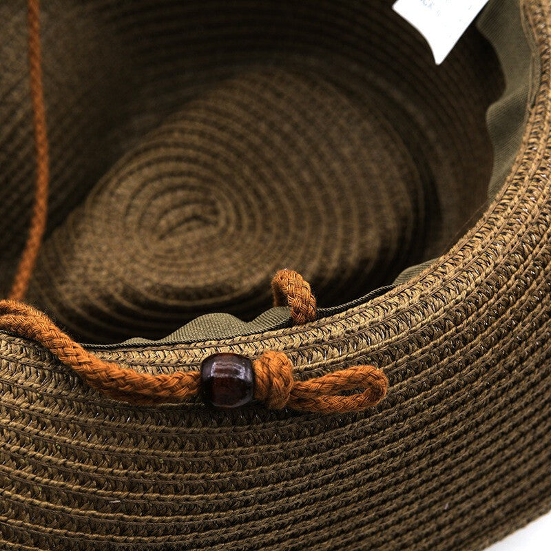 Women Mens Straw Western Cowboy Hat Outdoor Wide Brim Sun Protection Hat New uk