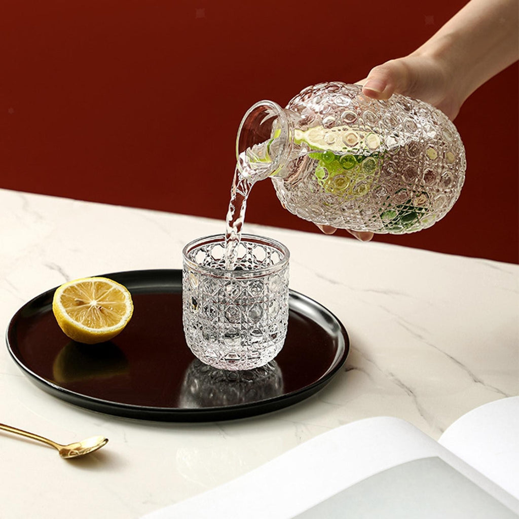 Bedside Water Jug and Glass Set Home Night Glass Water Jug Set Clear
