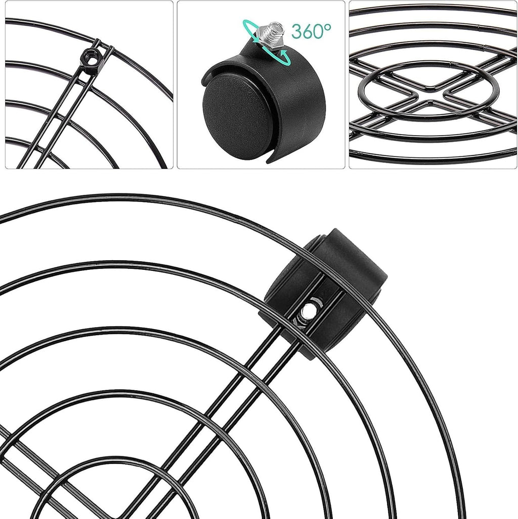 3 Pack Heavy Duty Plant Caddy with Wheels 27cm Round Metal Potted Trolley