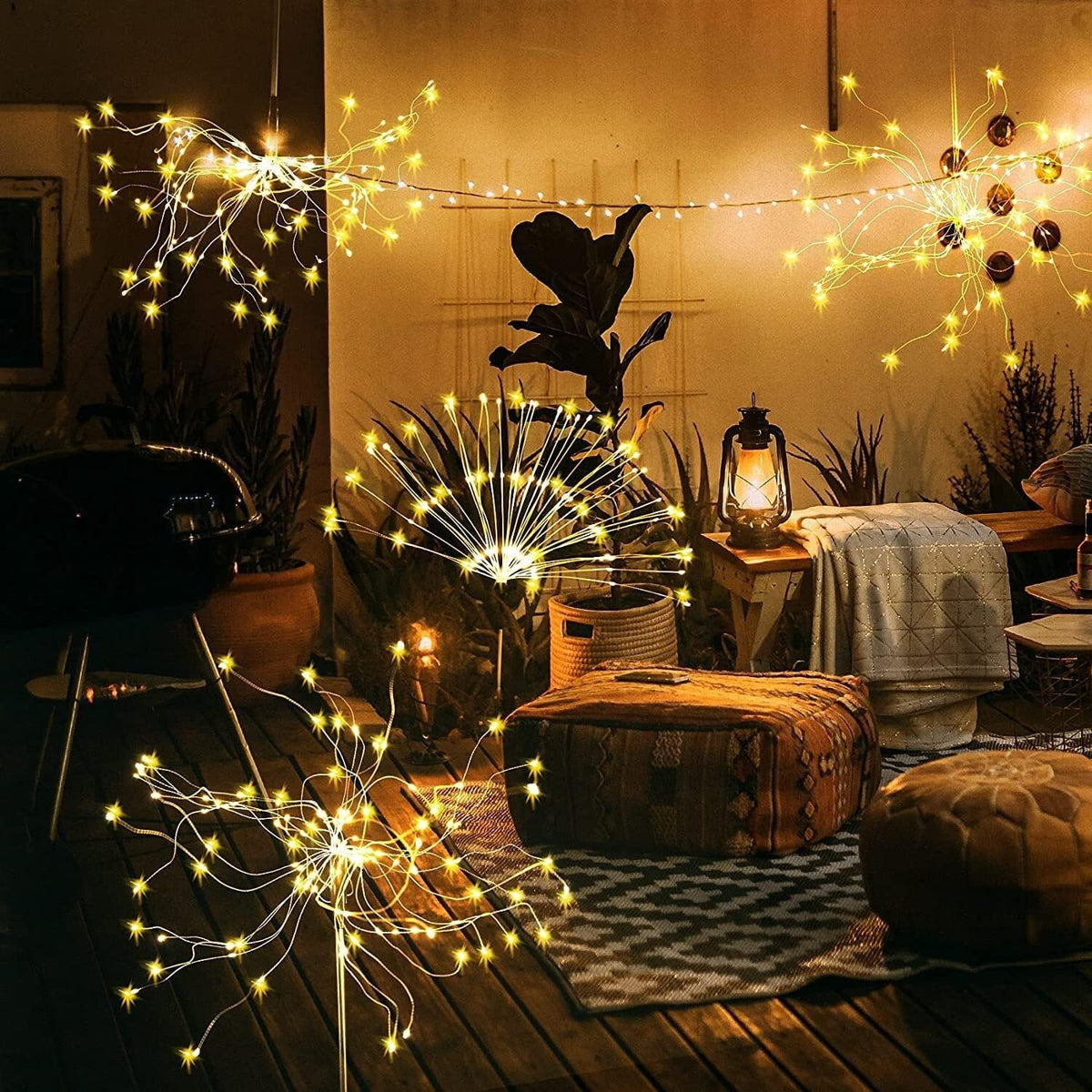 2PCS Solar Lights Outdoor Garden LED Solar Powered Firework Light Lamp DIY