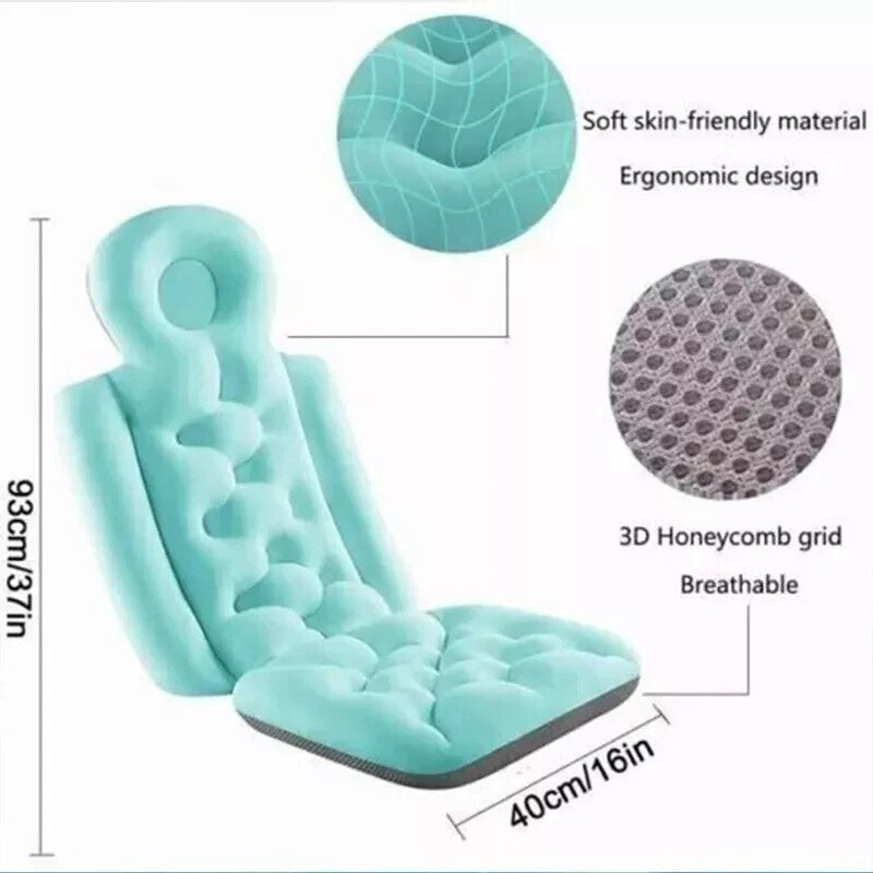 Full Body Bath Pillow Large Spa Cushion Shower Bathtub Tub Elastic Pillow Mat UK
