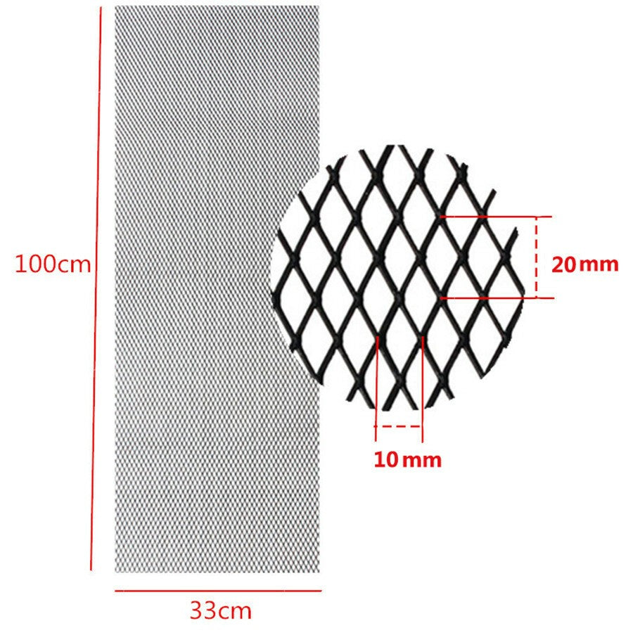 Silver Aluminium Racing Grille Mesh Vent Car Tuning Grill 100cm x 33cm