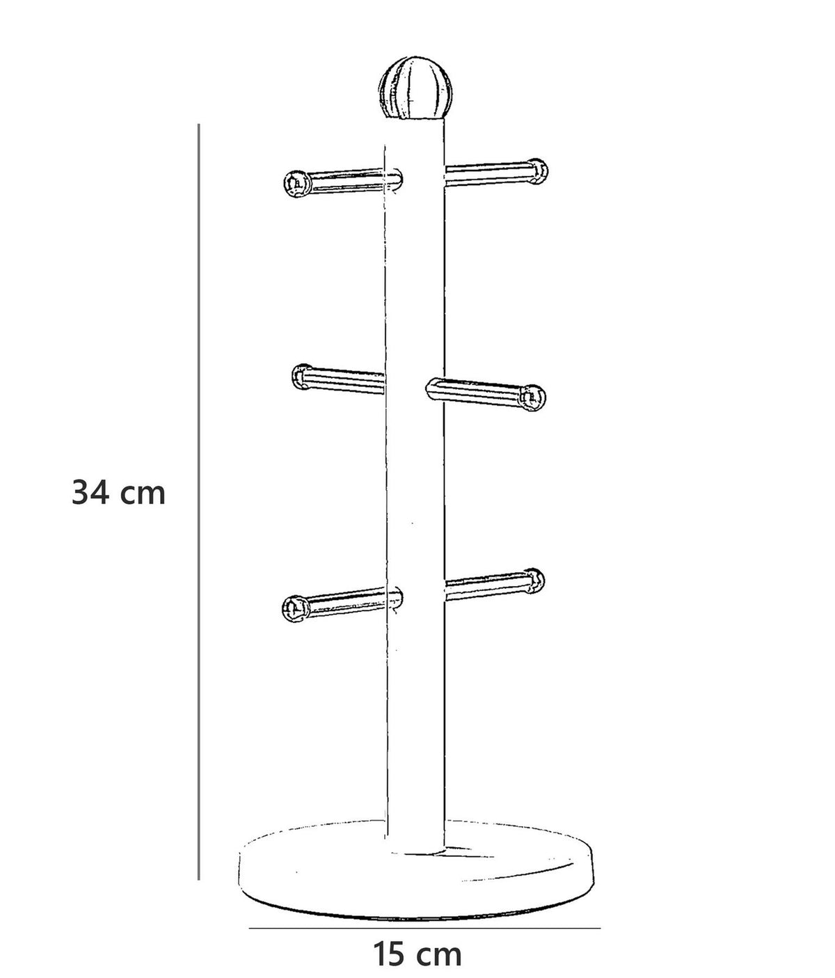 Stainless Steel White Coated 6 Cups Mug Tree Kitchen Storage Rack