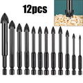 12Pcs Dry Diamond Drill Bits For Granite Tile Glass Porcelain Marble Ceramic Set