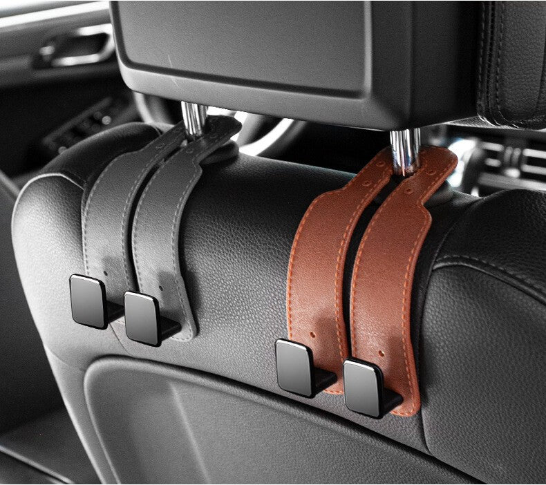 2Pcs Suede Seat Headrest Hook Organizer Shopping Bag Holder Hanger for All Car