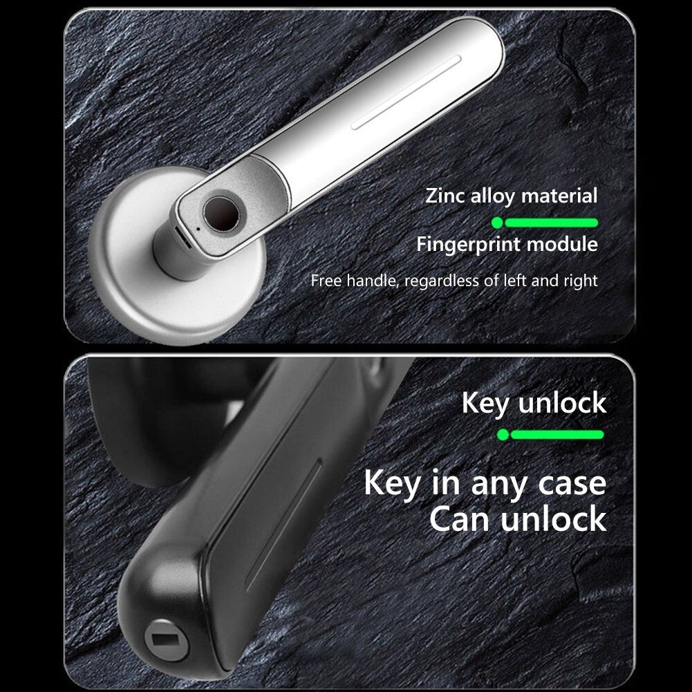 Smart Fingerprint Electronic Door Lock Security Biometric Door Handle with 2Keys
