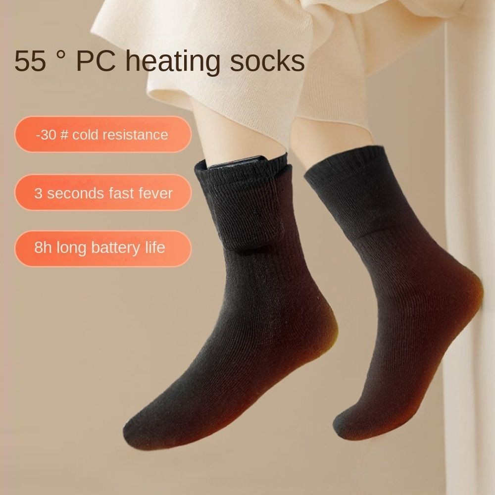 Fast Heating USB Heated Socks Cotton Electric Heated Socks  Outdoor Sports