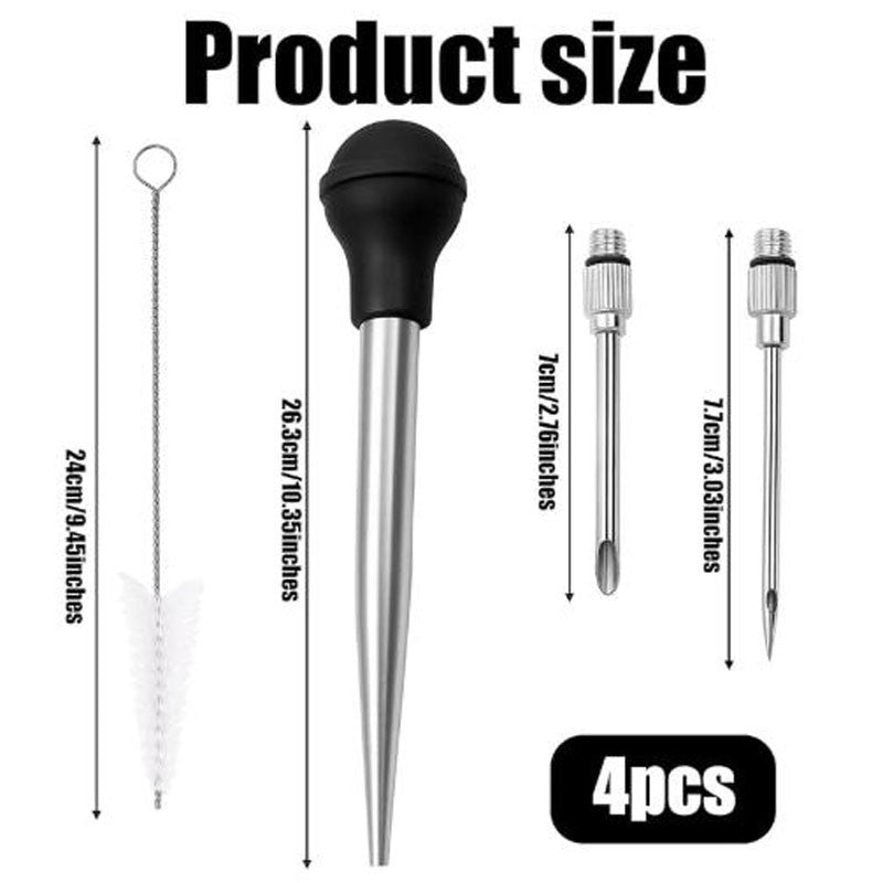 Stainless Steel Turkey Baster For Cooking Food Grade Metal Pump Kitchen-Tools