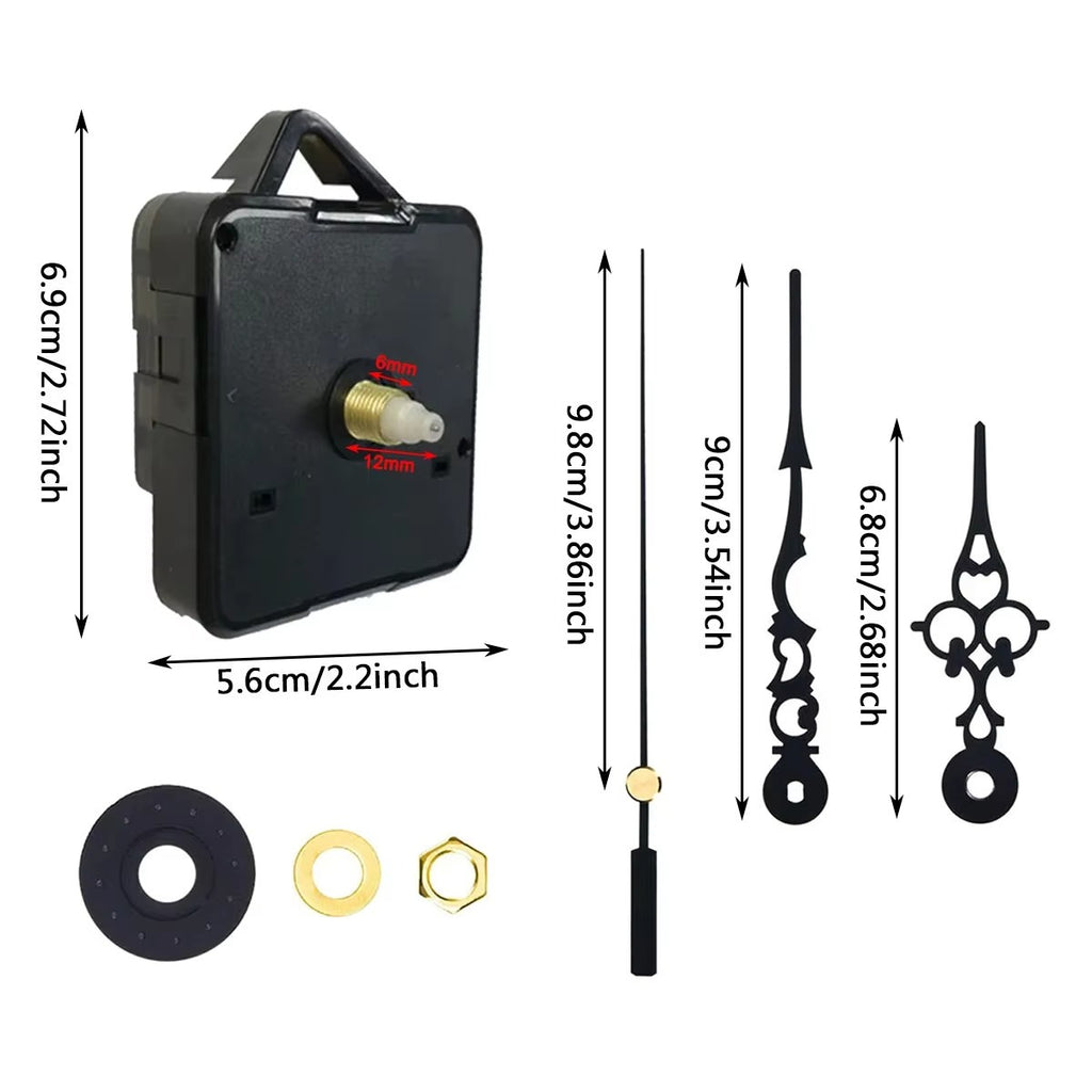 Quartz Silent Wall Clock Mechanism Battery Operated DIY Repair Replacement Parts
