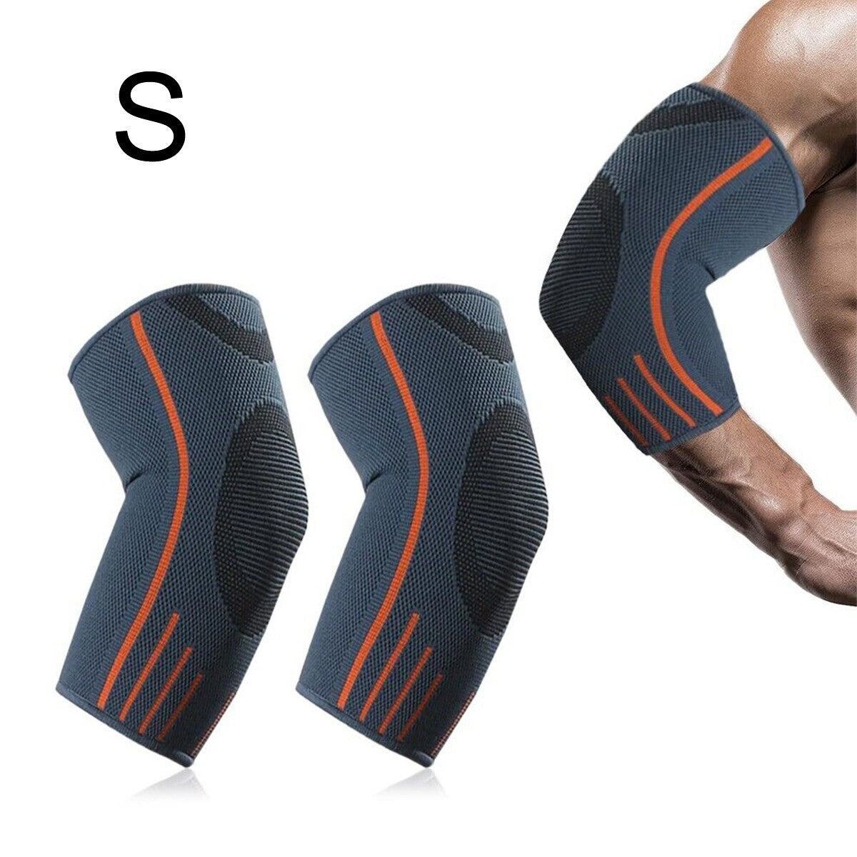 2X Elbow Support | Brace Compression Sleeve Arm for Arthritis Relief Sports Gym