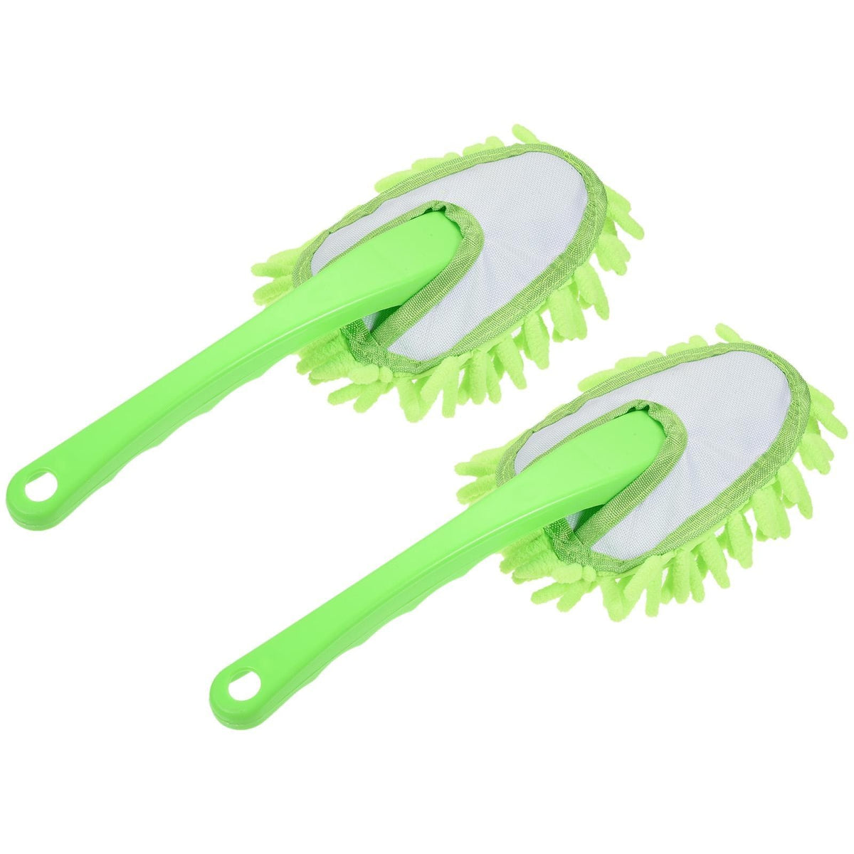 2Pcs Microfiber Chenille Duster Washable Cleaning Brush Dusting Tool Green