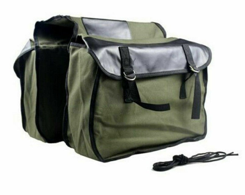 Universal Canvas Motorcycle Pannier Side Bag Cycle Luggage Saddle Bags