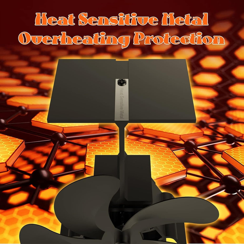 5 Blade Heat Powered Stove Top Fan Eco-friendly for Wood Burner Log Burning Fire