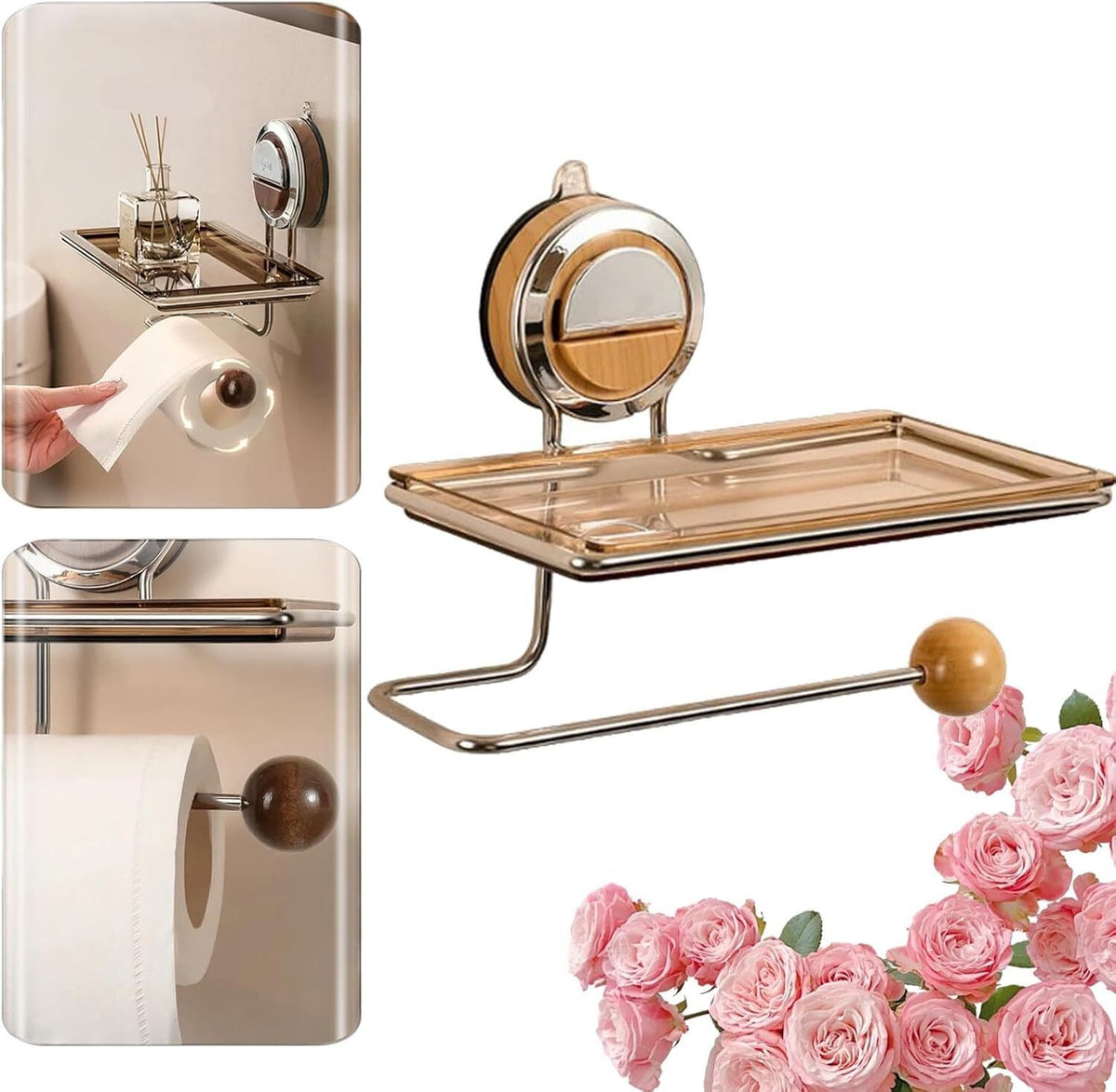 Raidley StickStrong Suction Toilet Paper Holder – No Drilling