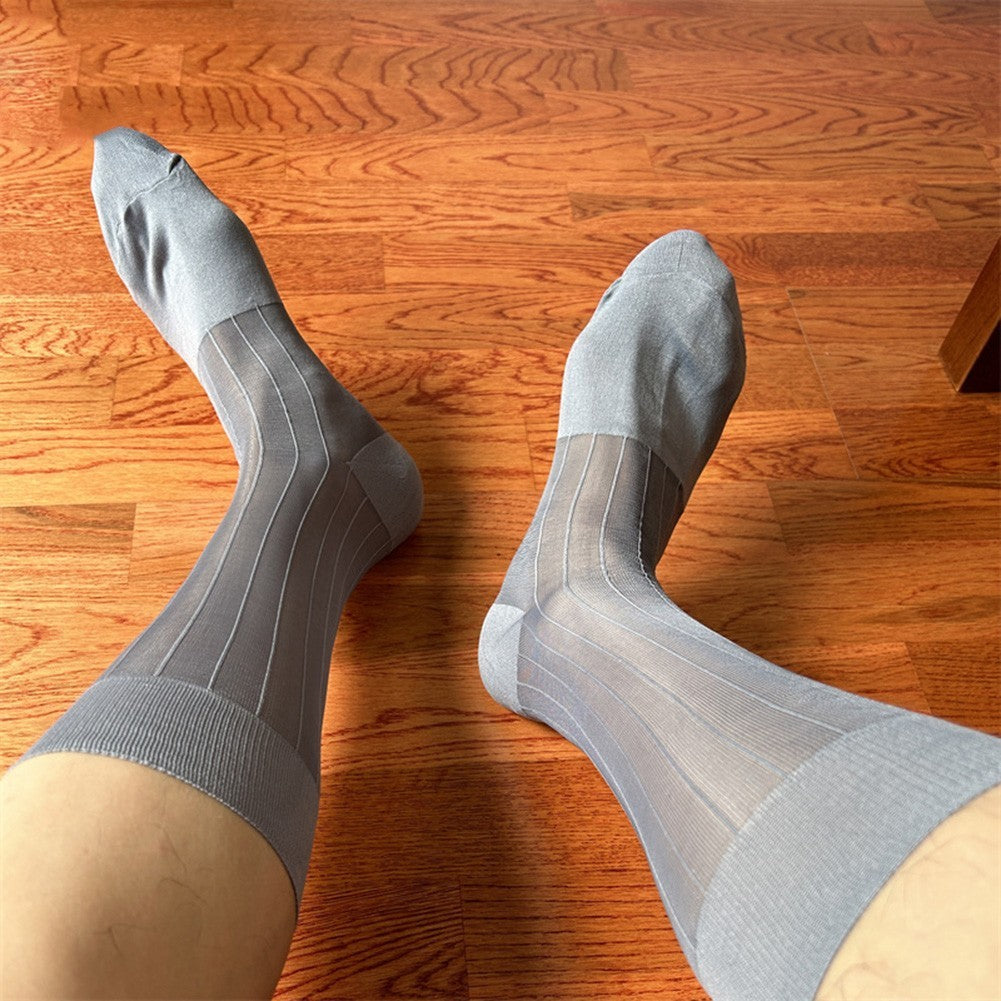 Men's Ultra Thin Sheer Socks 80% Polyamide 20% Spandex for Formal Dress Wear