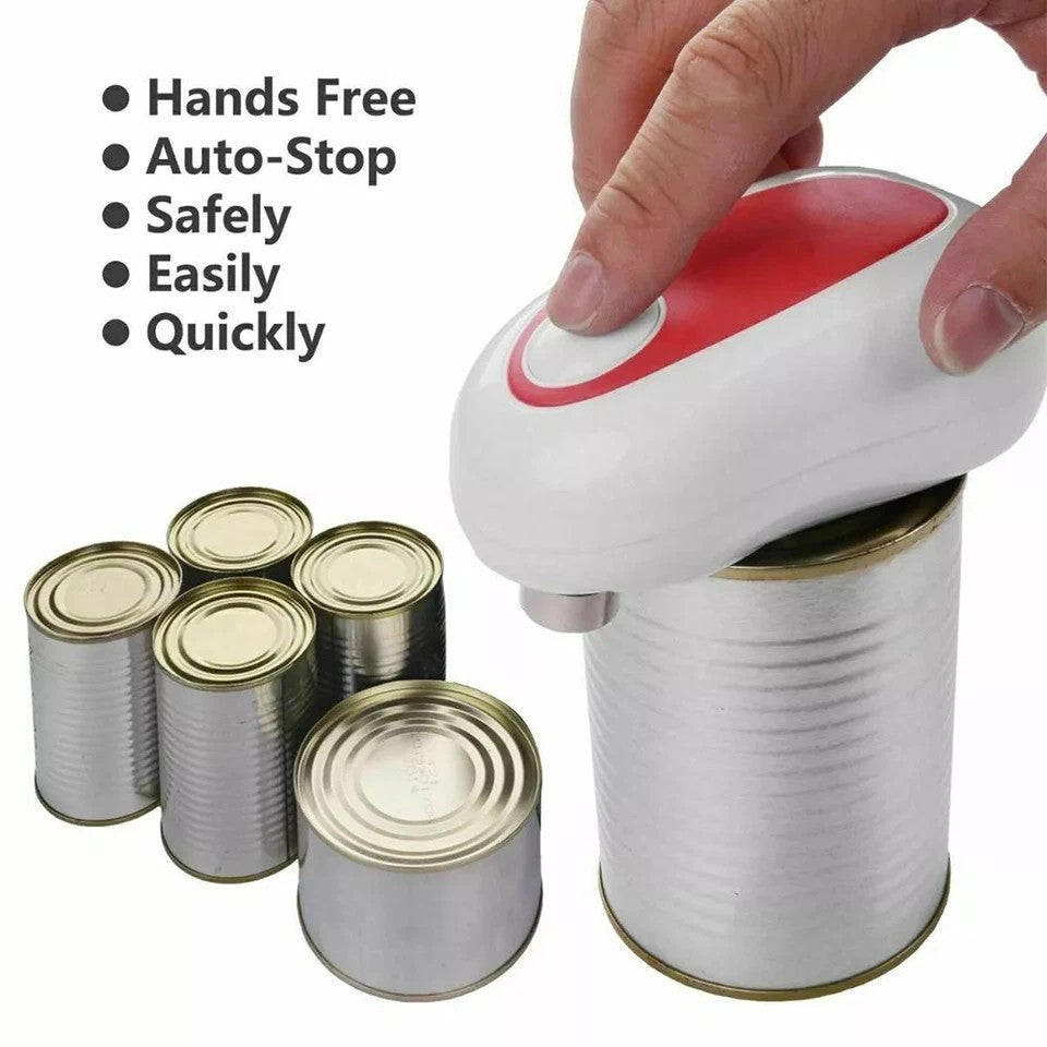 Electric Tin Can Opener Automatic One Touch Battery Operated For Weak Hand Cooks