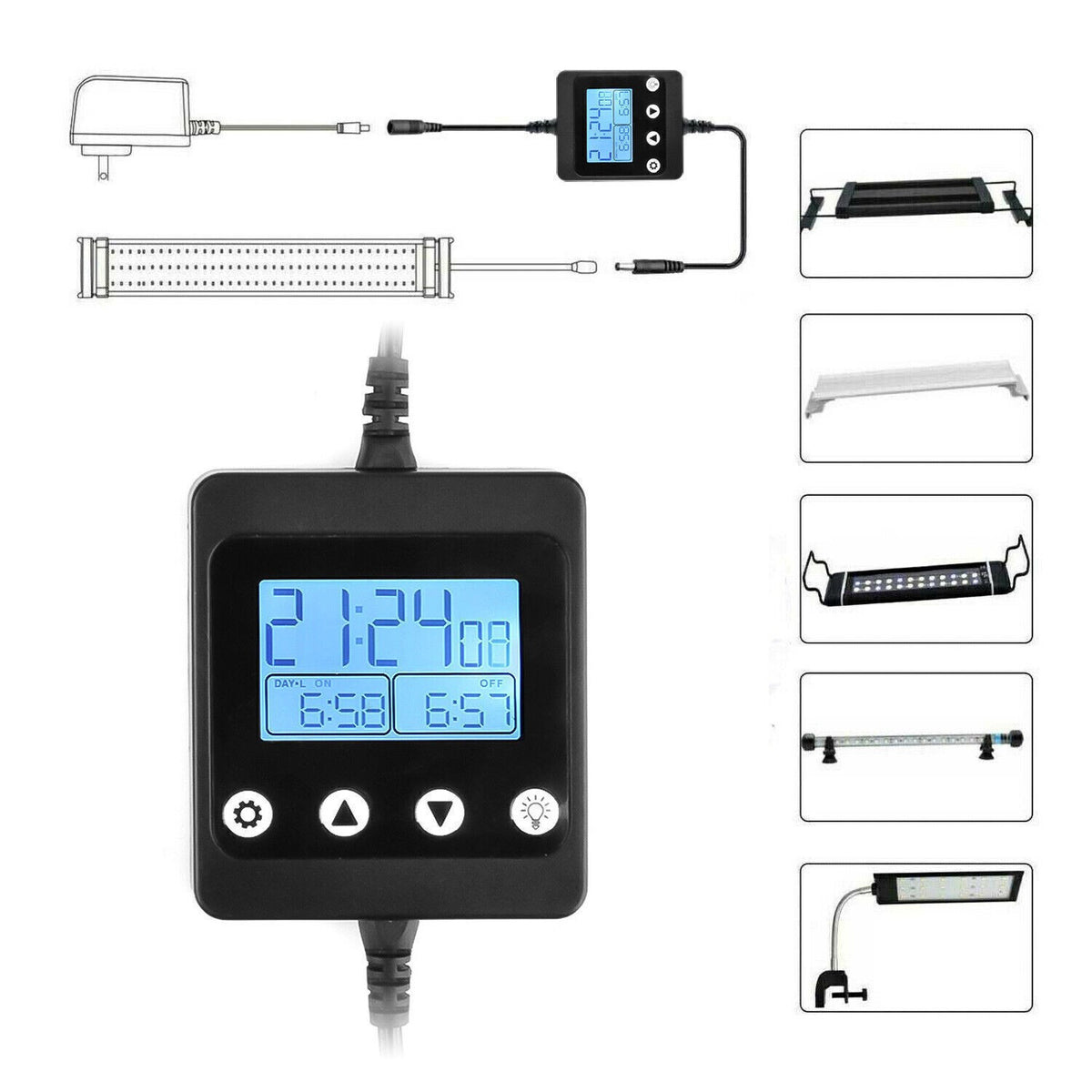 Aquarium LED Light Timer Dimmer Controller - Full Spectrum Fish Tank Light