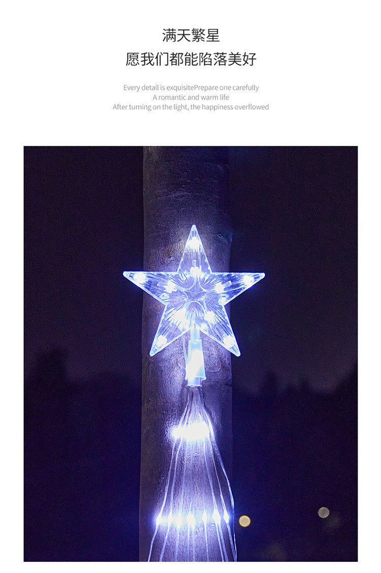 3m Waterfall Christmas Tree Lights 292 LED Solar USB Rechargeable Remote Control