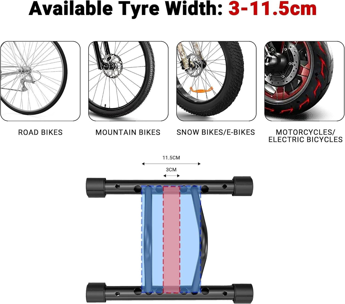 Adjustable Bike Bicycle Parking Floor Rack Stand Cycle Storage Mount Holder UK