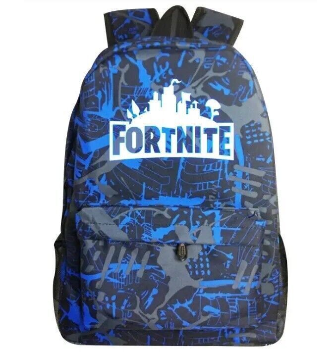 FORTNITE GALAXY SHOULDER BLUE BACKPACK BOY GIRL GLOW IN DARK SCHOOL BAG RUCKSACK