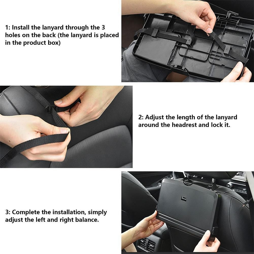 Cup Holder Phone Mount Headrest Tidy Car Back Seat*Organizer-Foldable Table Tray