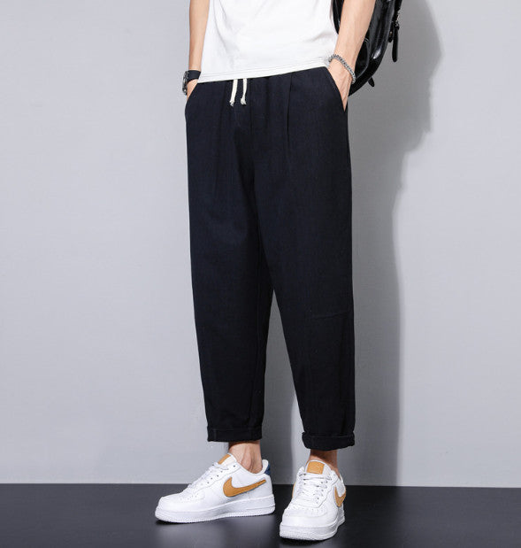 Men's Plus Size Shorts Casual Summer Elasticated Waist Ankle Pants