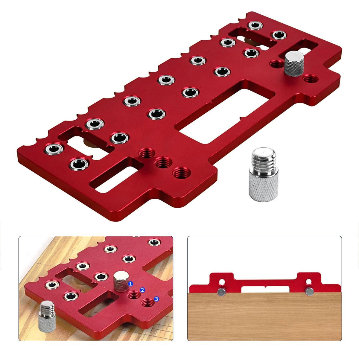 Pocket Hole Jig Pitch Punch Hole Locator Shelf Pin Drilling Guide for Woodwork