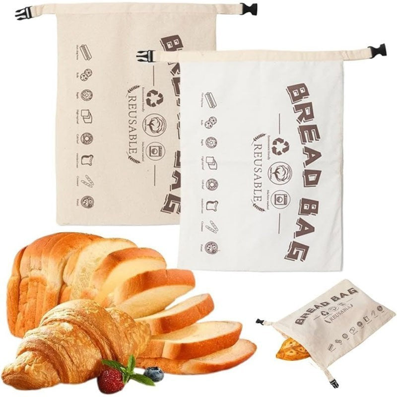 Premium Extra Large Reusable Beeswax Bread Bags Cotton Linen Storage Keep Fresh