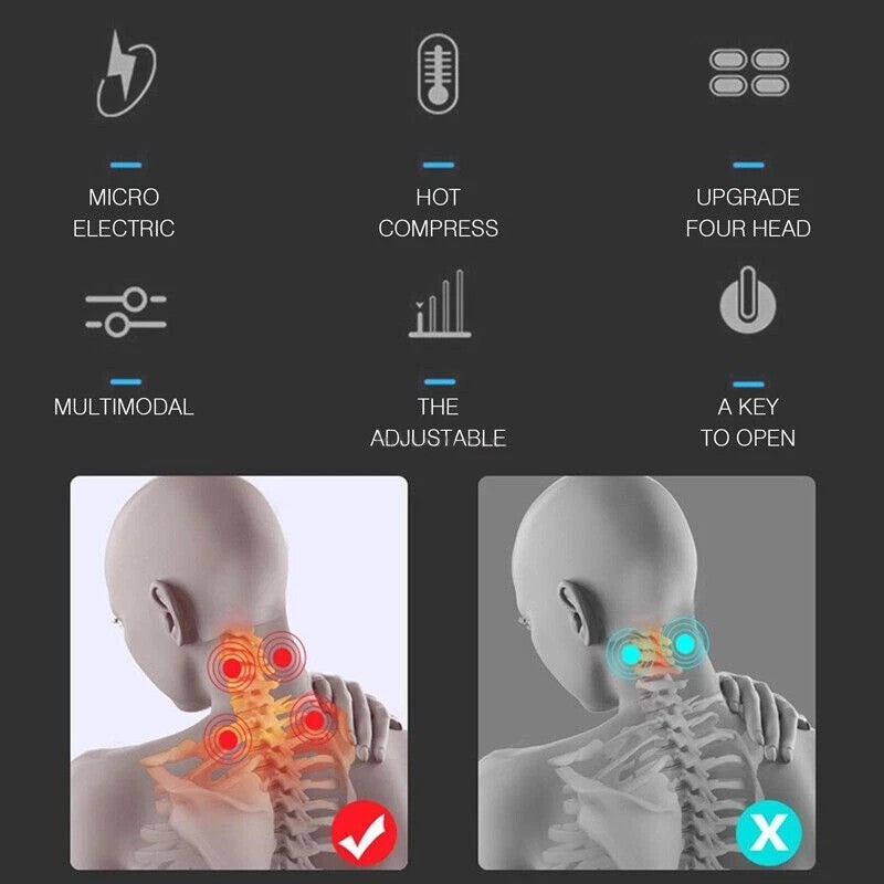 Electric Pulse Cervical Neck Massager Relieve Shoulder Pain Relax Massage Device