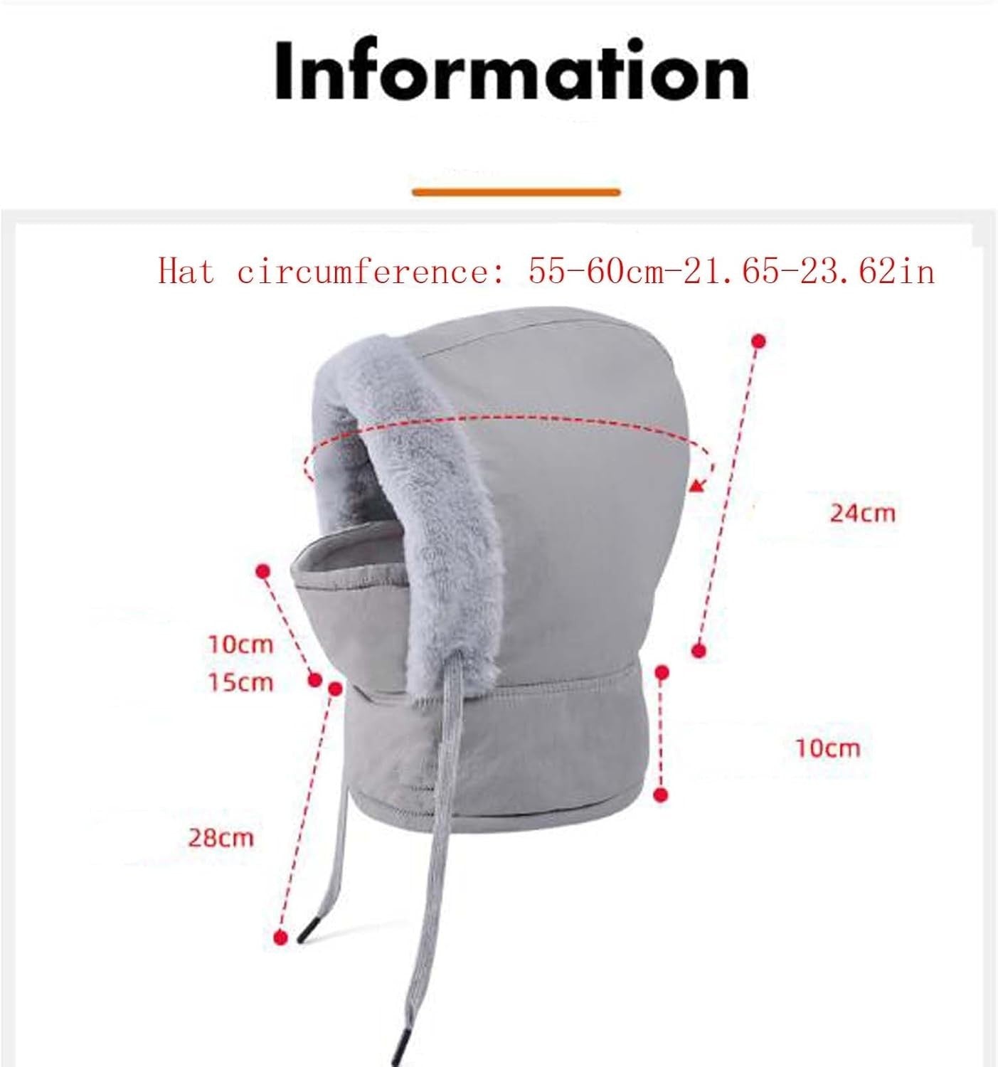 Plush-Lined Thickened Thermal Hat with Face Mask 3-in-1Windproof Warm Balaclava