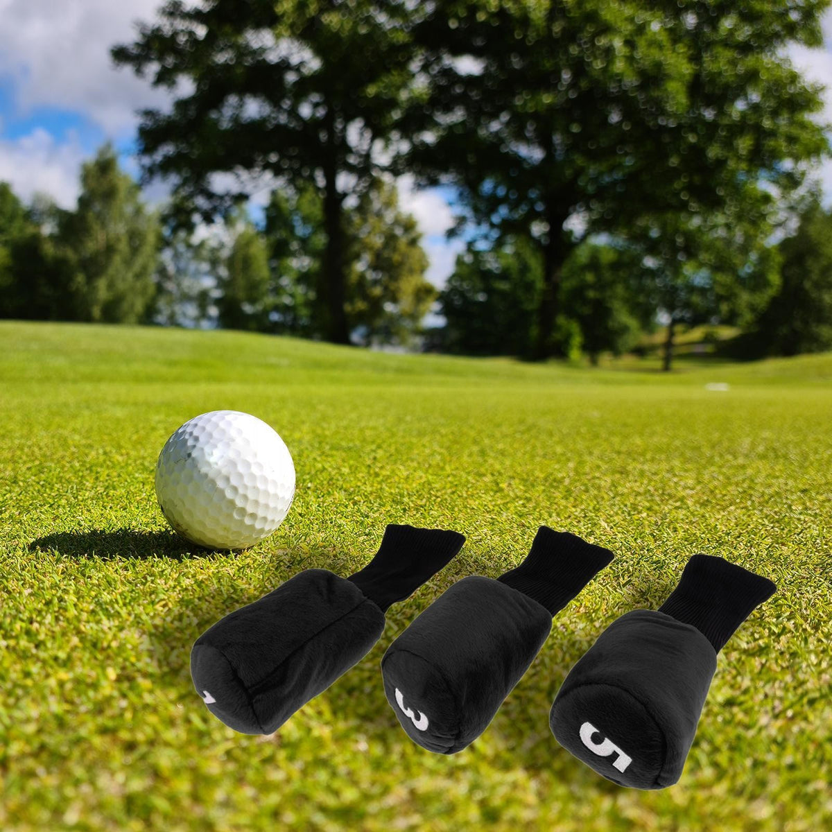 3 Pack Sport Golf Club Headgear Driver Wood Headcover Set Suitable for