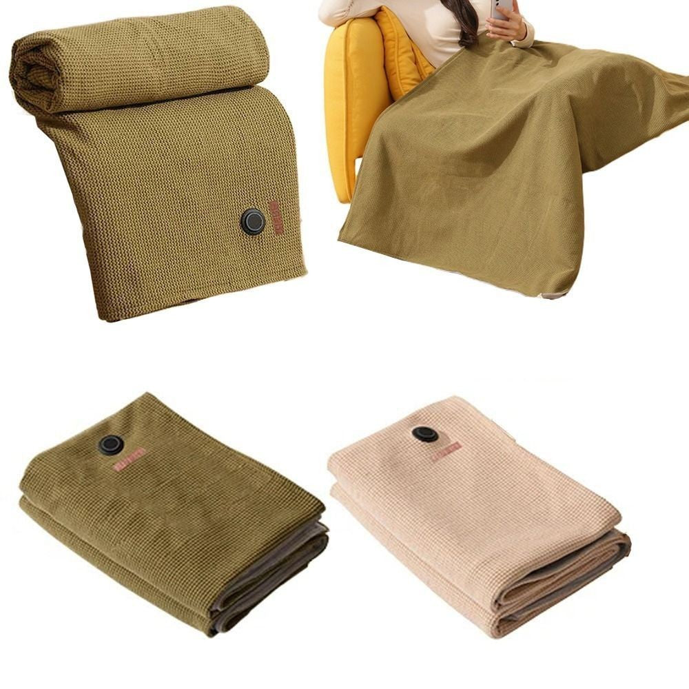USB Heated Shawl Blanket Wearable Electric Heating Blanket with Zipper Closure