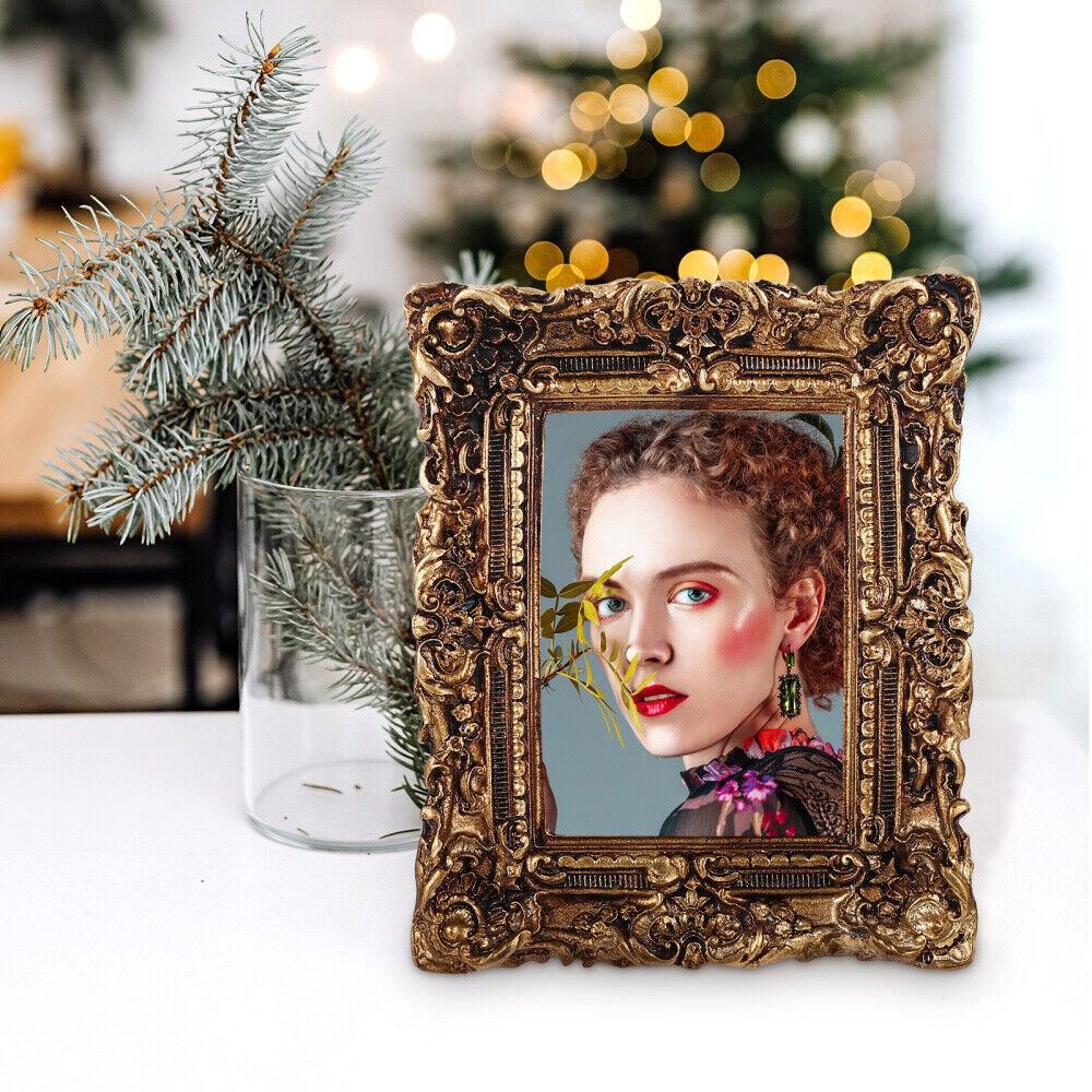 Wall Hanging Vintage Antique Picture Frame Tabletop Ornate Embossed Flower style