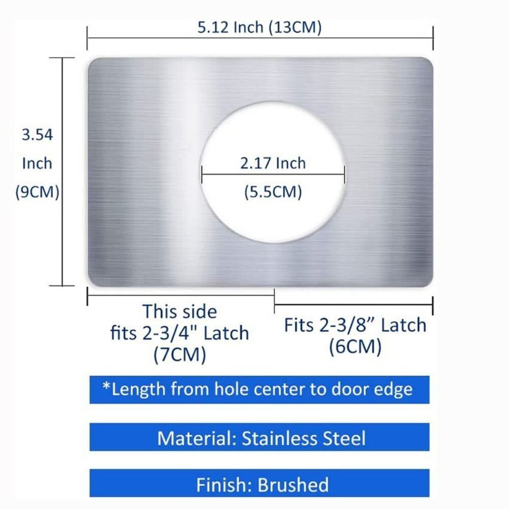 Silver Door Reinforcement Plate Repair Backplate Door Handle Fixing Cover