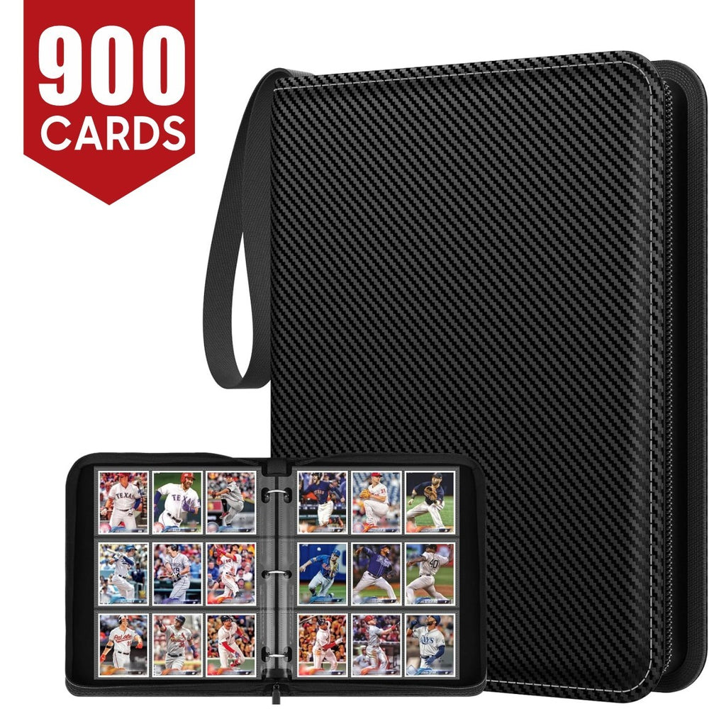 900 Pockets Trading Card Binder Holder Double Sided Zip Folder Album Book 9 Slot