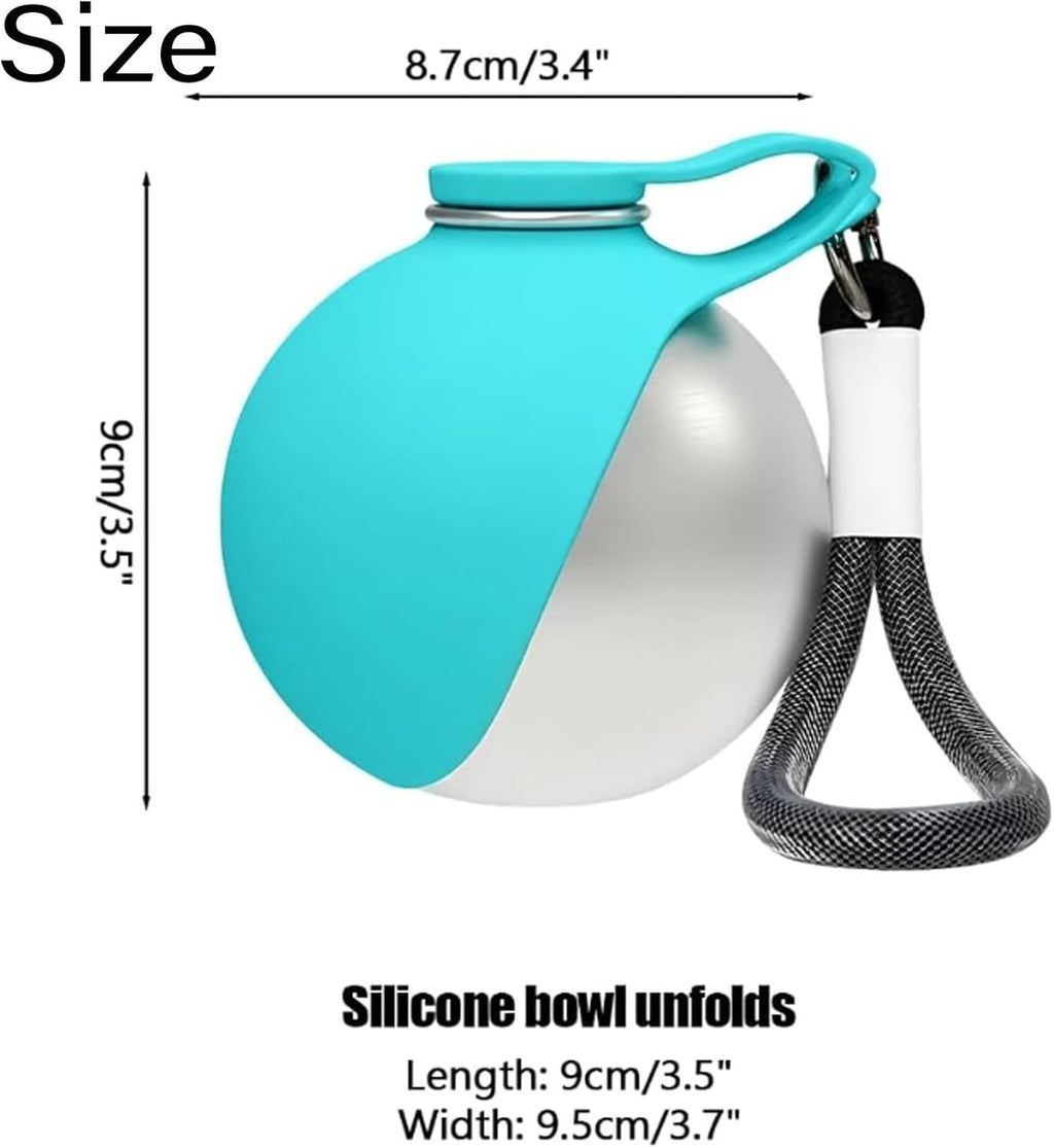 Foldable Pet Water Bottle for Travel, 2 in 1 Portable Dog Water Bottle with Bowl