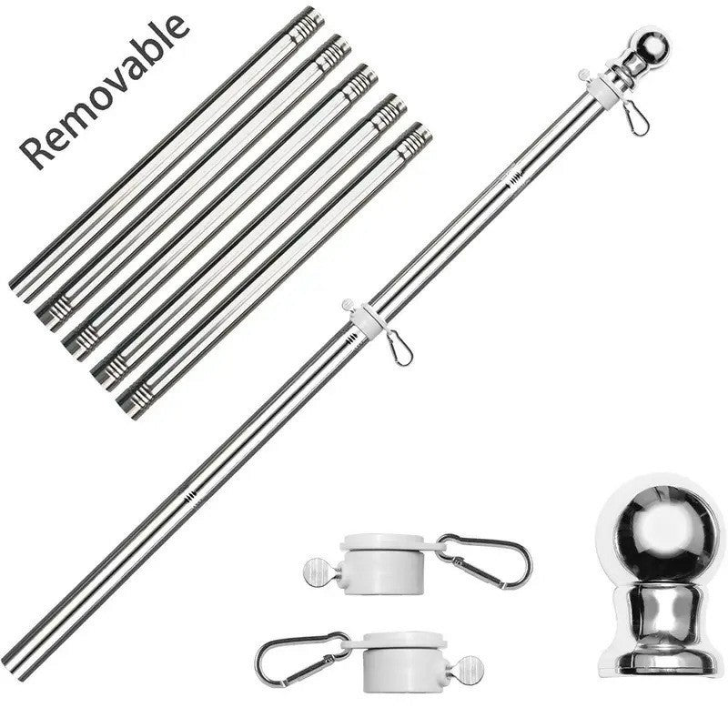 Wall Mounted Outdoor 6ft Flagpole Anti Winding Rotatable Splicing Flagpole