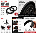 2Pcs 1.5m Universal Rubber Wheel Arch Trim Strips Car Mudguard Extension Profile