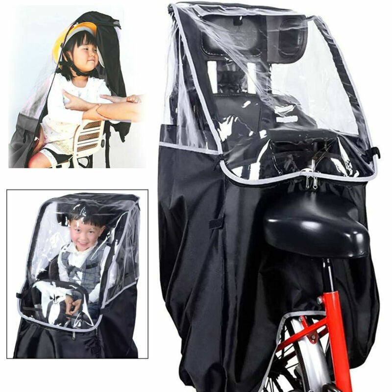 Child Bike Seat Rain Cover PVC Bicycle Rear Seat Canopy Cover