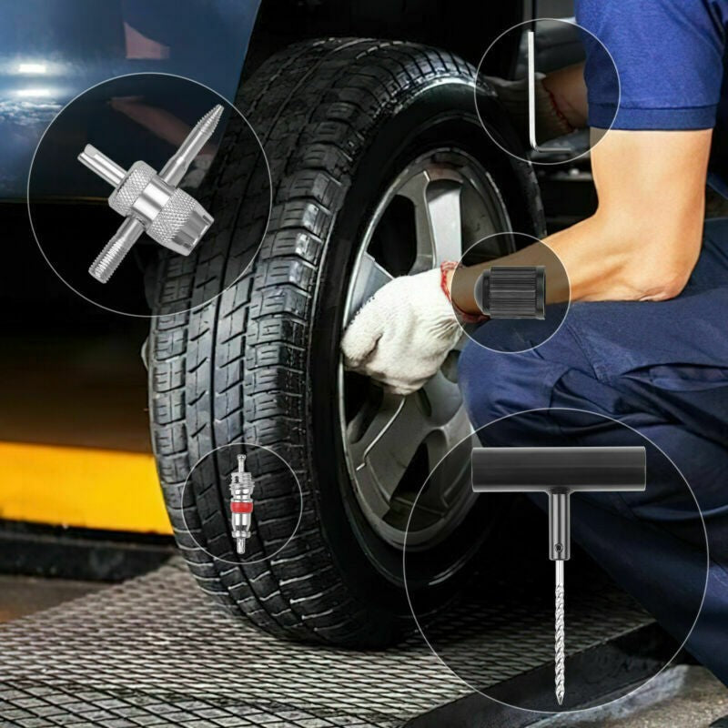 100pcs Heavy Duty Tyre Puncture Repair Tool Set Tire Mending Kit Car Motorbike