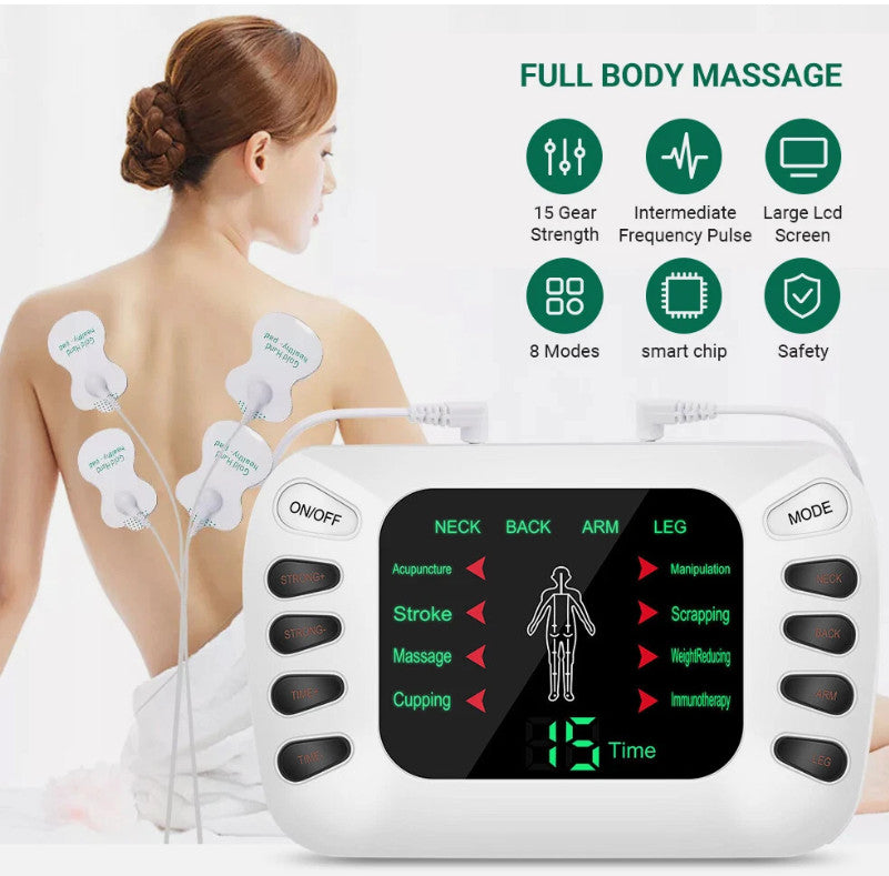 Dual Channel Digital TENS Machine for Pain Relief, 8 Modes Muscle Stimulator