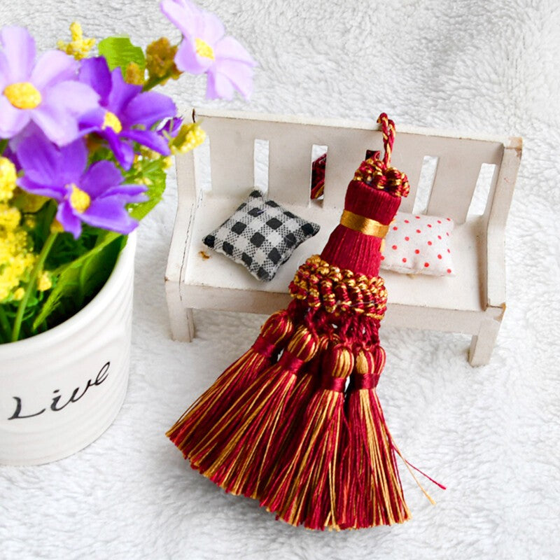 2Pcs 12cm Ice Silk Tassel Pendants Trim Crafts Keyring Jewelry DIY Accessories