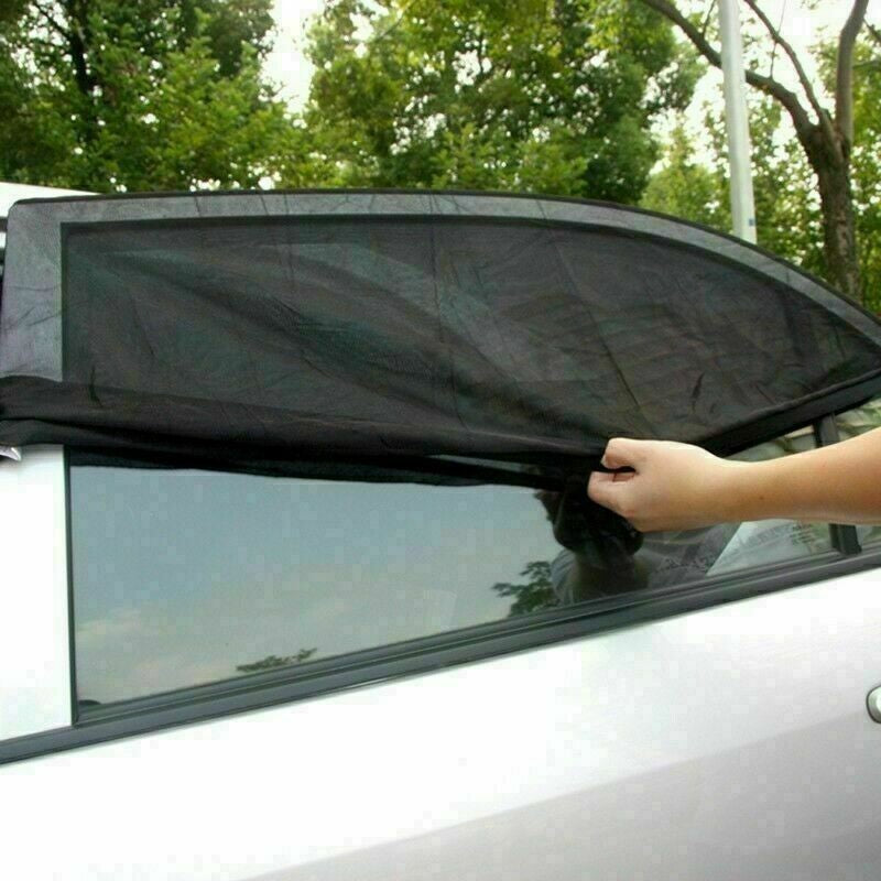 2 x Car Sun Shade Shield Socks Rear Side Window Large Square Cover UV Mesh
