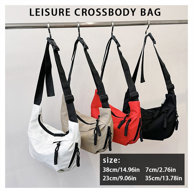 Women Half Moon Shape Casual Nylon Dumpling Bag Crossbody Bag Chest Bag